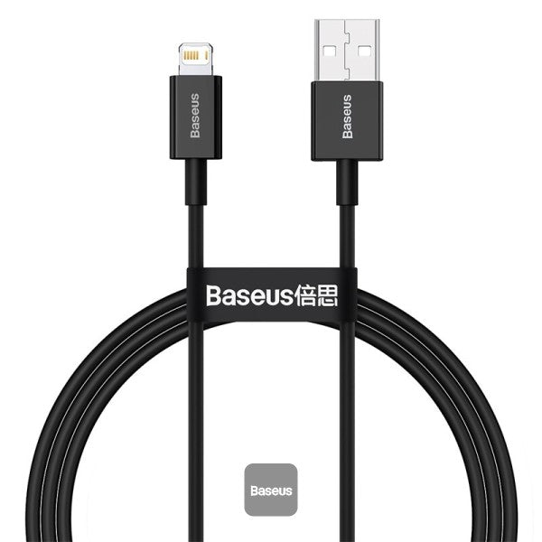 BASEUS SUPERIOR SIERES CABLE USB - LIGHTNING 2,4A 1 M - كيبل شحن ونقل لايتننغ 2.4 امبير من باسيوس