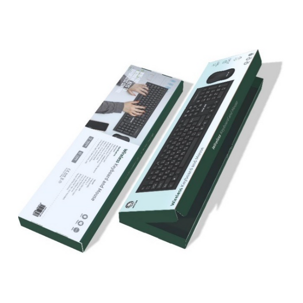 Green Lion Wireless keyboard and Mouse Black - كيبورد وماوس لاسلكيين من كرين