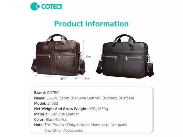 COTECI BUSINESS LUXURY HAND BAG LEATHER 14033 - حقيبة يد جلد من كوتي