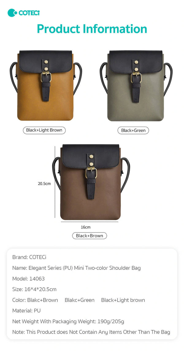 COTECI MINI TWO-COLOR SHOULDER BAG 14063 - حقيبة كتف ميني محمولة من كوتي