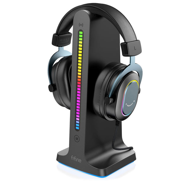 Porodo Gaming RGB Dynamic Sound Lighting Headphone Stand with Cable Storage 300mAh - سماعات هيدسيت للالعاب مع ستاند بالإضاءة الديناميكية RGB وتخزين الكابلات من بورودو