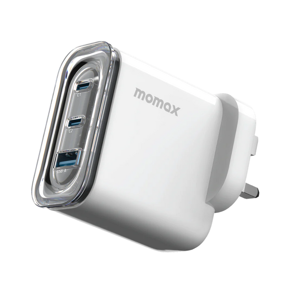 MOMAX 1-CHARGE FLOW + 3-PORT 80W GAN CHARGER USB-C & USB-A UM52UK  - شاحن 80 واط من موماكس