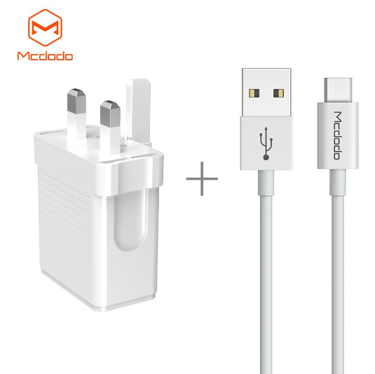 MCDODO DUAL USB OUTPUT TRAVEL CHARGER TYPE C 12W CH-5722 - شاحن ثنائي  12 واط مع كيبل تايب سي من مكدودو