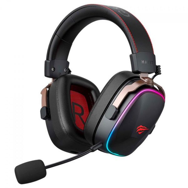 Havit H2039BG Gaming Headphone BT & Wired 3.5 mm Jack RBG Strip - سماعات هيدسيت سلكية ولاسلكية للالعاب من هافيت