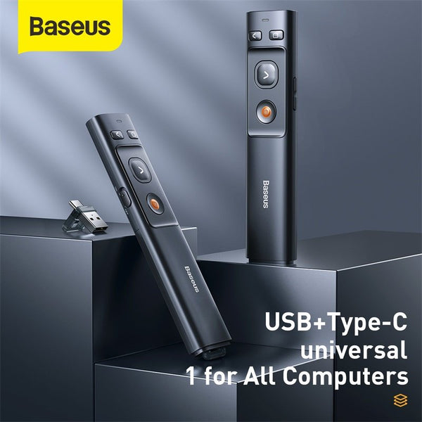 Baseus USB Wireless PowerPoint PPT Presenter Clicker Pointer Pen Remote Control- مؤشر العروض من باسيوس