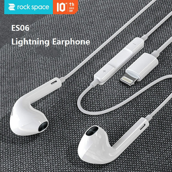 Rock Space ES06 Lighting Stereo Earphones- سماعات لايتننغ ايفون من روك